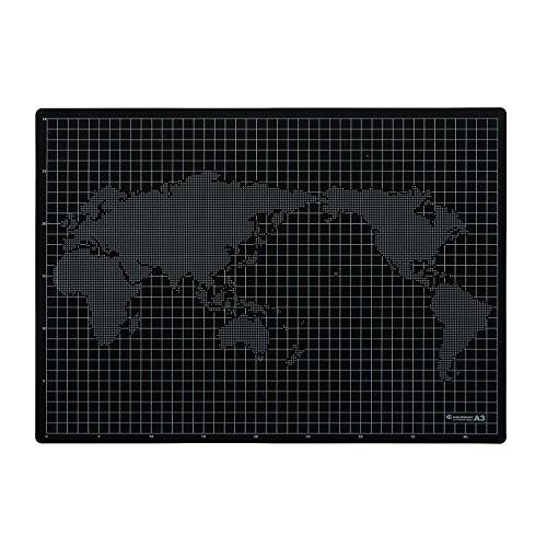角利(KAKURI) カッターマット A3サイズ 320x450x2mm 三層構造 両面使用可能 ブラック/ライトグレー 1cmグリッド付 デス | 