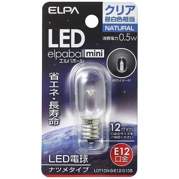 エルパ (ELPA) LEDナツメ形 LED電球 照明 E12 100V 昼白色 屋内用 LDT1CN-G-E12-G105 | 