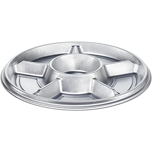 中央化学 使い捨て オードブル パーティー 容器 皿 テイクアウト 日本製 DXオードブル E丸1 シルバー 身 20枚入 直径31.1×3.5 | 