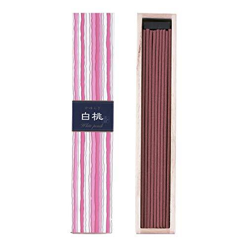 日本香堂(Nippon Kodo) かゆらぎ 白桃 スティック 40本入 香立付 線香・ろうそく型 ホワイト 40個 (x 1) | 