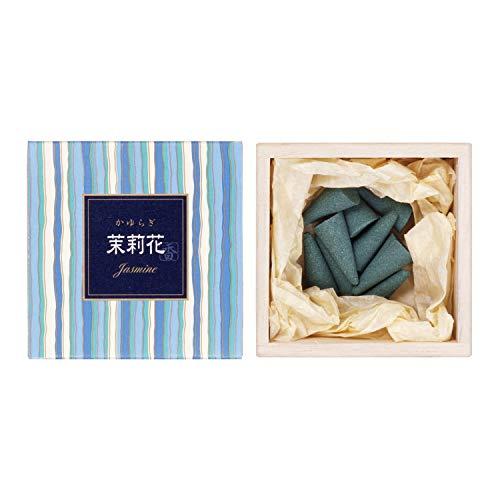 日本香堂(Nippon Kodo) かゆらぎ 茉莉花 コーン 12個入 香立付 単品 ホワイト 12個 (x 1) | 