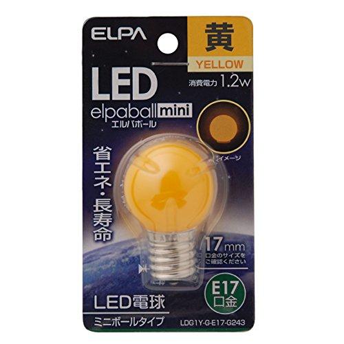 エルパ (ELPA) LED電球G30形 LED電球 照明 E17 100V 1.2W 黄色 屋内用 LDG1Y-G-E17-G243 | 