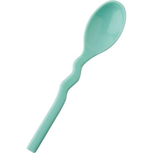 岡部洋食器 口あたりやさしいスプーン ウェービー・深型 ブルー KU-21B | 