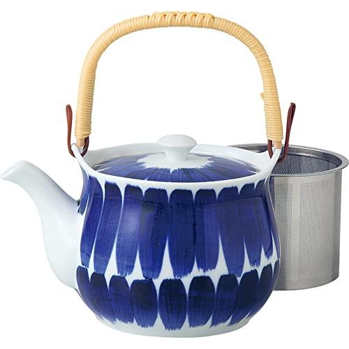 波佐見焼 土瓶 刷毛目柄 4号 (スーパーステンレス 茶こし付) 容量約600ml 日本製 14838 | 