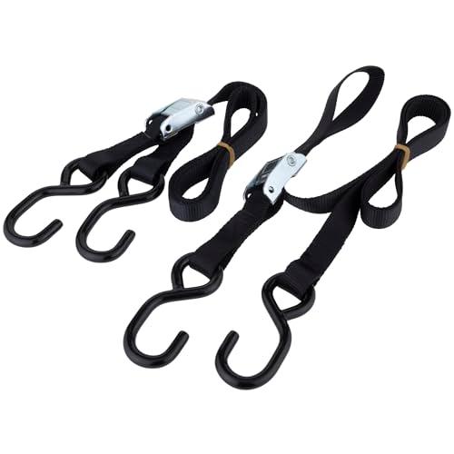 キジマ(Kijima) トランポ用タイダウンベルト 25x1800mm バックル 汎用 ブラック 2個入り 303-0143 | 