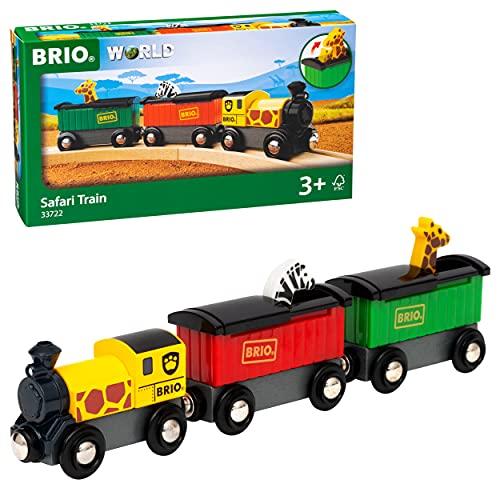 BRIO (ブリオ) WORLD サファリトレイン [3両編成] 対象年齢 3歳~ (電車のおもちゃ 木のレール 機関車) 33722 | 