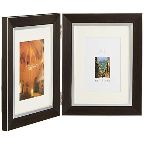 VANJOH フォトフレーム ペアフレーム L・2L マット台紙付き 縦 ダークブラウン PF-2LWY-DB | 