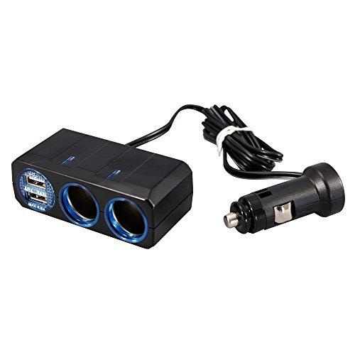 槌屋ヤック(Tsuchiya Yac) 車内用品 ソケット分配器 リングライトソケット ツイン+2口USB 4.8A PZ-711 | 