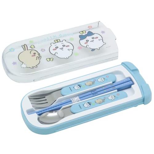 OSK 弁当用箸 カトラリー ちいかわ 引きフタトリオ 日本製 抗菌 CT-20 ブルー 8.4×19.7×高さ1.9cm | 