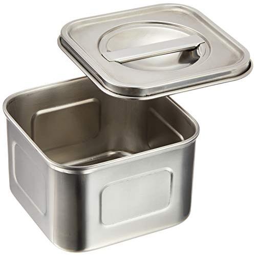 遠藤商事 TKG 保存容器 角型 10cm 材質:18-8ステンレス錆びにくく衛生的で丈夫 蓋に取っ手が付いてとても便利 サイズ:(内寸)幅×奥 | 