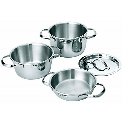 ビタクラフト 両手鍋 IH対応 ステンレス 蓋付 10年 4点セット ミニパンセット 2800 シルバー | 