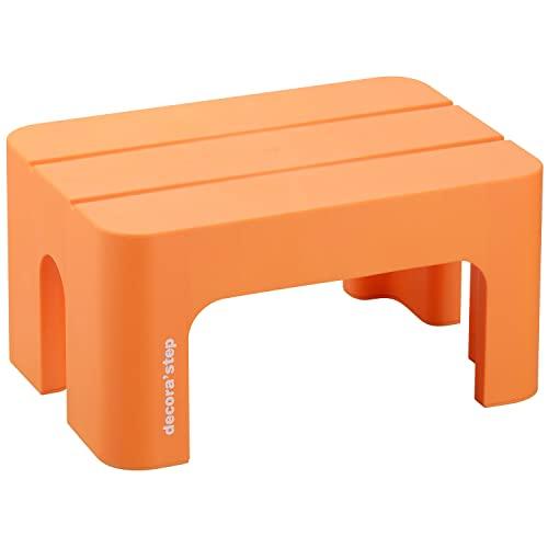 サンカ デコラステップ 踏み台 昇降ステップ台 オレンジ S 高さ20cm 広い足のせ部分と滑り止め加工 インテリアになじむおしゃれでかわいい丸 | 
