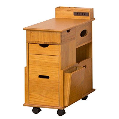 サンゴ クロシオ ソファーサイドすっ桐ナイトワゴン 幅33cm サイドワゴン 「整理収納アドバイザー」監修商品 064838 ブラウン AKU1 | 