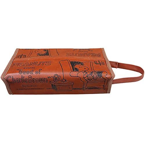 明邦(Meiho) メイホウ 明邦 スヌーピー 車内用品 ティッシュケース クラシック 本革調 型押し ブラウン SN129 | 