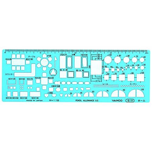 バンコ(Vanco) テンプレート 23.4Lx8Wcm アクリル S-11 | 