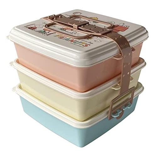 ティ ワールド スヌーピー 弁当箱 スタック式ピクニックケース 角型(大) 3段 2.5L×3 PEANUTS SNOOPY & HIS FRI | 