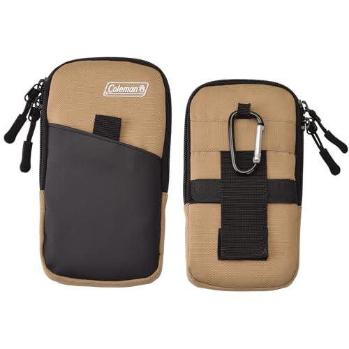 エツミ & Coleman (コールマン) コラボレーションモデル スマートポーチ サンド スマホポーチ ベルト ループ カラビナ 付き アウト | 