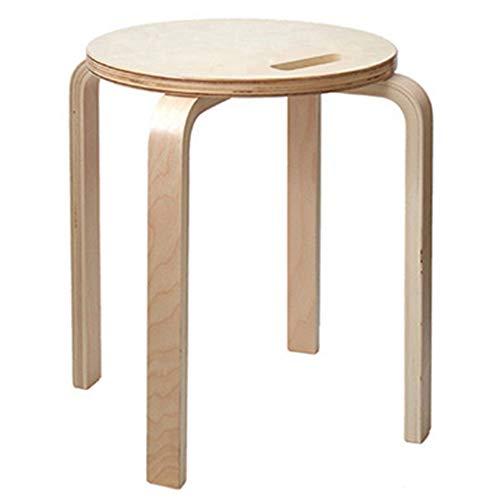 アンドエヌイー(&NE) ラウンドスタッキングスツール ハンドル付 ナチュラル 1脚 座面直径35cm×高さ45cm 木製 丸型 北欧 積み重ね | 