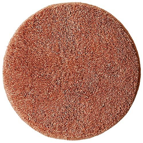 アンドエヌイー(&NE) 低反発シャギーチェアパッド Mix マル テラコッタ 直径35cm×厚さ4cm 丸型 低反発 ウレタン 滑り止め 洗え | 