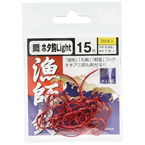 金龍 鋼 ホタ鈎 Light フック 赤 15号 30本入 釣り針 | 