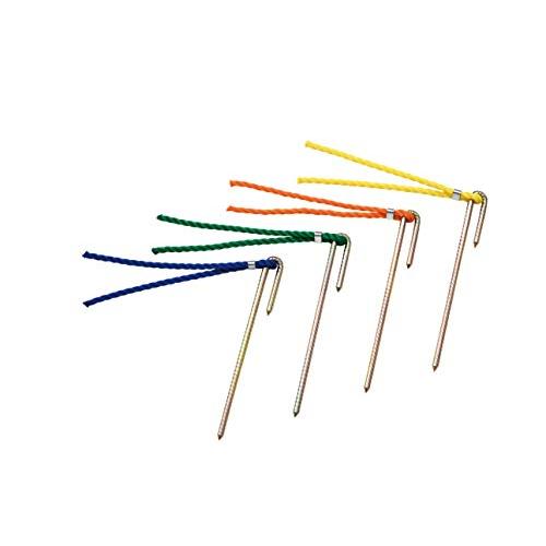 ポイントマーカーW18 G1794B トーエイライト 同色10本1組 グランド整備 コース 青 ポリエチレンロープ6mm×15cm 杭5mm×1 | 