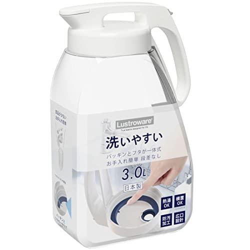 岩崎工業 冷水筒 3.0L シームレスピッチャー K-1287 W 熱湯可 日本製 ホワイト | 