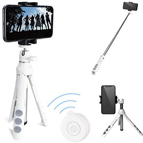 エレコム P-STSRWH スマートフォン用 2way三脚 Bluetoothリモコン付 ホワイト | 