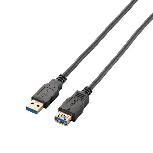 エレコム USBケーブル 延長 USB3.0 (USB A オス to USB A メス) スタンダード 1m ブラック USB3-E10BK | 
