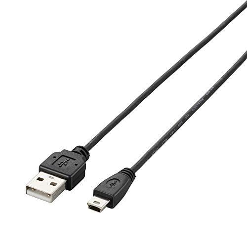 エレコム USBケーブル miniB USB2.0 (USB A オス to miniB オス) 極細 0.5m ブラック U2C-MXN05B | 