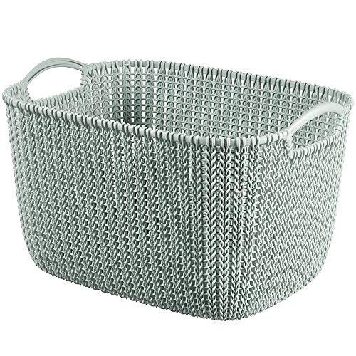 CURVER(カーバー) スクエアバスケット ブルー 19L Knit ニット収納 バスケット ランドリー ランドリーバスケット カゴ 洗濯カゴ | 