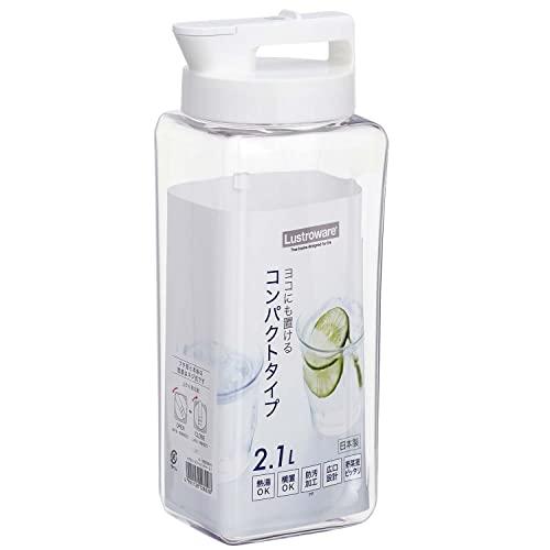 岩崎工業 スマート ピッチャー 冷水筒 耐熱 縦横置き 2.1L ホワイト 幅12.1×奥行10.4×高さ29.5cm K-1280 WH 日本 | 