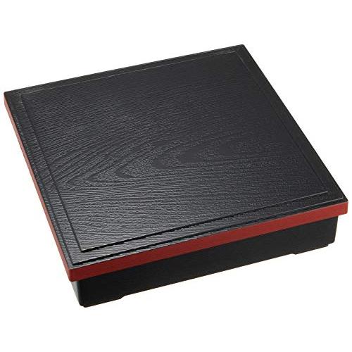 正和 松花堂弁当箱 松華堂DX 7.5 仕切 黒渕朱 サイズ:約W22.5 D22.5 H6cm 72860 | 