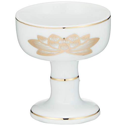 マルエス 御仏具 白上金ハス仏器 大 10T050-01 ホワイト | 