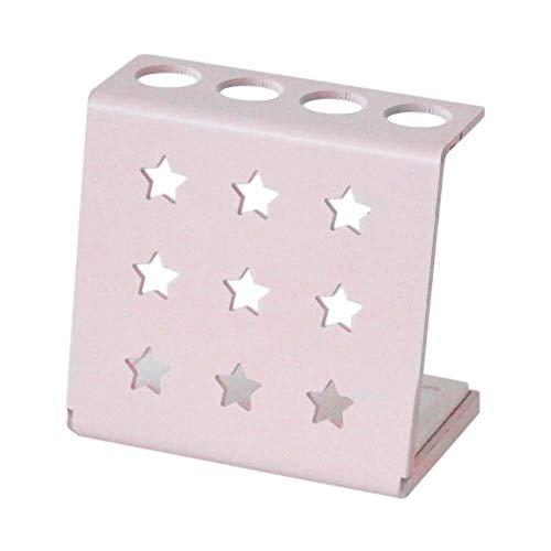 アンドエヌイー(&NE) 珪藻土スチール歯ブラシスタンド スター ピンク 幅8.4cm×奥行4.8cm×高さ8cm 日本製 衛生的 4本 トレー | 