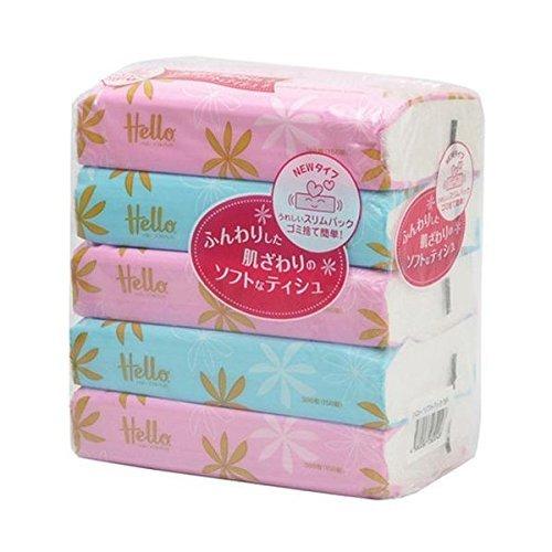 ハロー ソフトパックティッシュ 300枚(150組)×5個入り 1パック | 