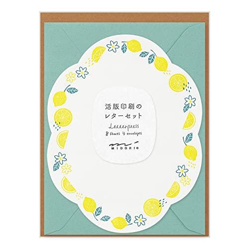 ミドリ レターセット492 活版 ダイカット レモン柄 86492006 | 