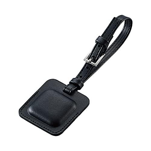 エレコム AirTag用アクセサリ ストラップ付 ソフトレザータグ ブラック AT-LTSBK | 