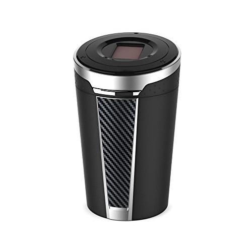 星光産業 車内用品 灰皿 EXEA(エクセア) ソーラーライトアッシュ カーボン ED-200 ドリンクホルダー型 LED付き | 