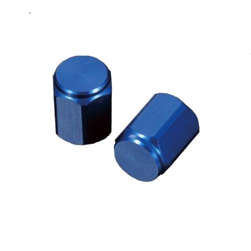 ポッシュ(POSH) バイク用品 アルミカラードエアーバルブキャップ ヘックスタイプ ブルー 000804-01 | 