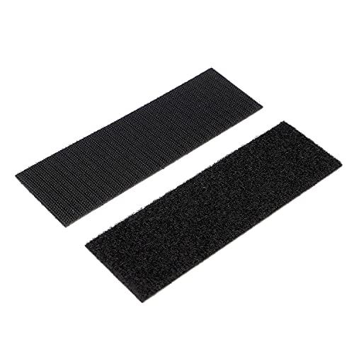 エーモン(amon) 面ファスナーテープ (L) シボ面対応 粘着剤付 47mm×150mm オス・メス各1枚 黒 自動車用 内装プラスチックに | 