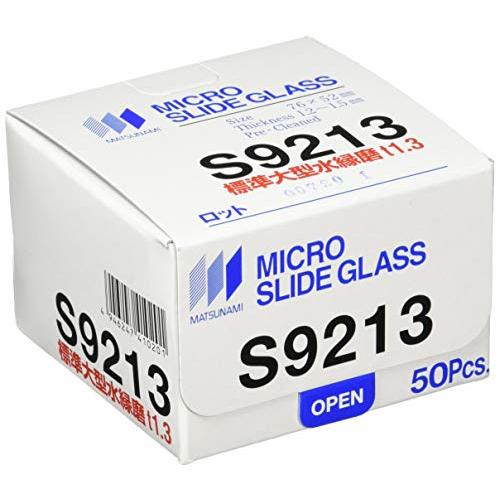 松浪硝子工業 大型スライドグラス 水縁磨 t1.3 50枚入 S9213 | 