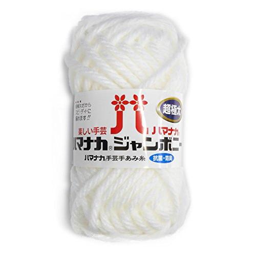 ハマナカ ジャンボニー 毛糸 超極太 col.31 ホワイト 系 50g 約30m 5玉セット 3307 | 