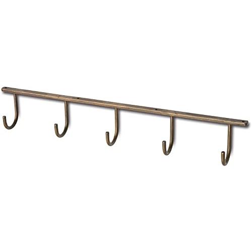 ポッシュリビング アイアンハンギングフック 5連 アンティークゴールド 63146 | 