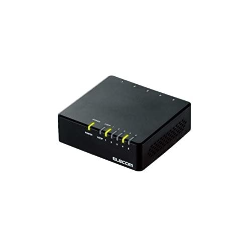 エレコム スイッチングハブ 5ポート 10/100Mbps AC電源 EHC-F05PA-B | 