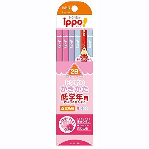 トンボ(Tombow) 鉛筆 ippo 低学年用かきかたえんぴつ 2B 三角軸 プレーン Pink MP-SEPW04-2B | 