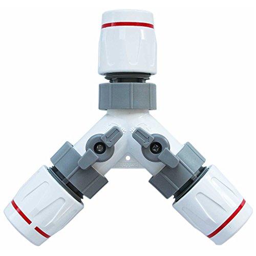 トヨックス 2方向へ自由に分岐 ホース分岐継手コック付 C-8 散水パーツ 安心 | 