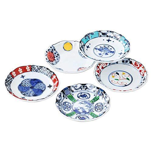 西海陶器 波佐見焼 絵変り 小皿揃 錦 ホワイト 12cm 19545 | 