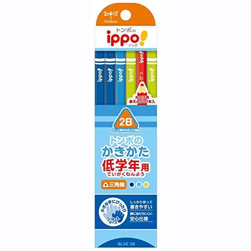 トンボ(Tombow) 鉛筆 ippo 低学年用かきかたえんぴつ 2B 三角軸 プレーン Blue MP-SEPM04-2B | 