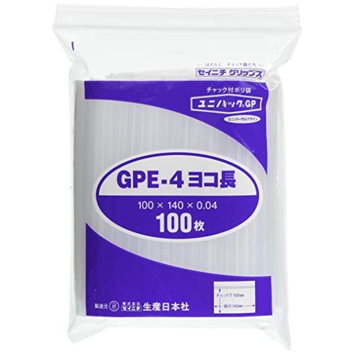 生産日本社 ユニパックGPE-4 ヨコ長 0.04×100×140mm 100枚入 | 