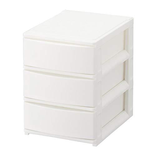 サンカ ポスデコ カラーボックスにピッタリフィット 引き出し収納ボックス ハーフ 浅3段 ホワイト ずれを防ぐラバーストッパー 重ねて使える ス | 